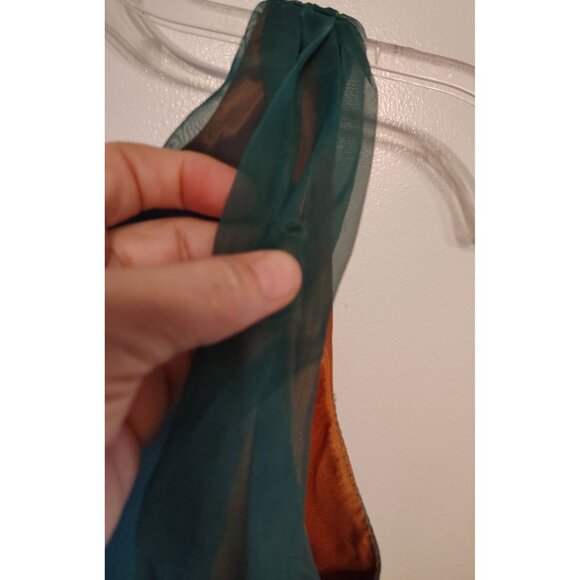 Vintage AFL CIO Union Made 1950's Dress, Green Orange, Small Sleeveless READ - Picture 5 of 13